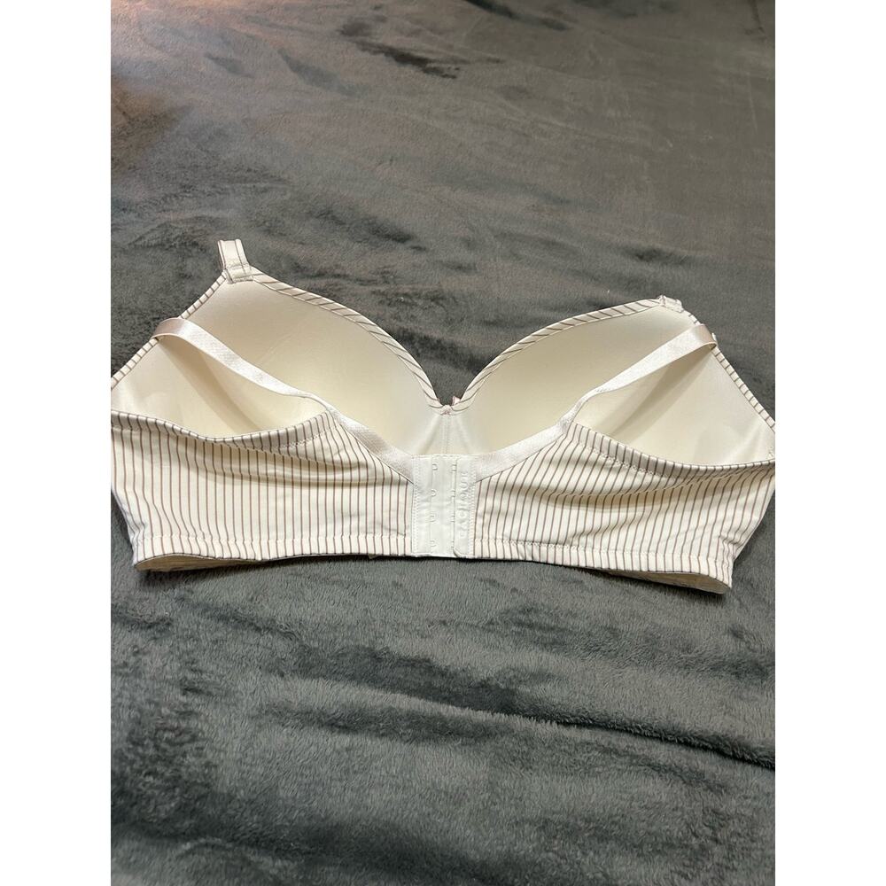 Cacique Simply Wire Free T-shirt Bra, cream with gold stripes and lace, 42DD - Picture 4 of 15